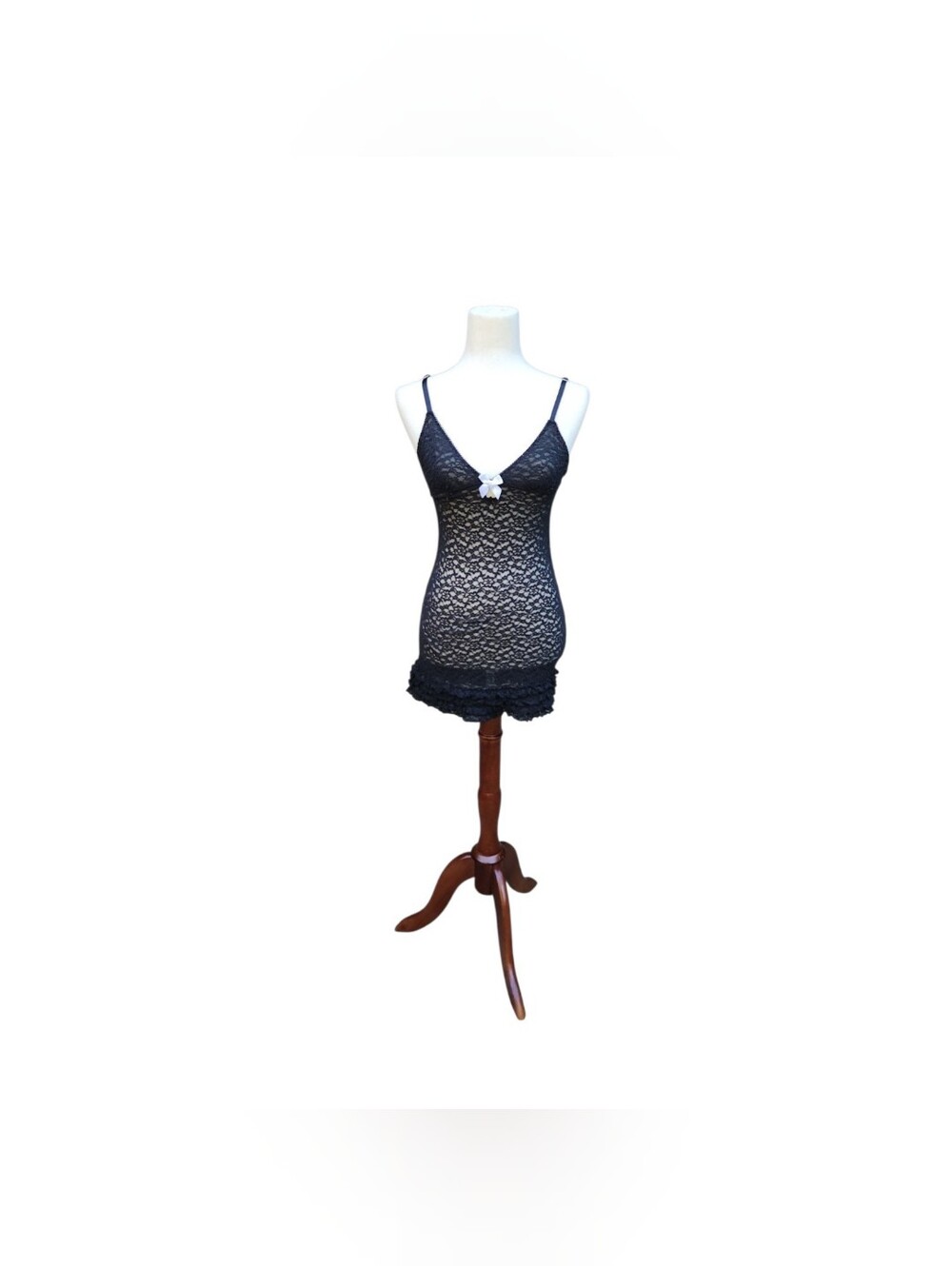 Victoria’s Secret Sexy Little Things Black Lace Babydoll Lingerie Dress Medium